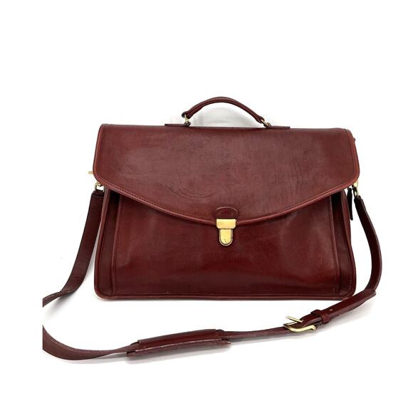 Coach Briefcase Vintage Morgan Cordovan Gloved Leather Messenger Laptop - Picture 1 of 12